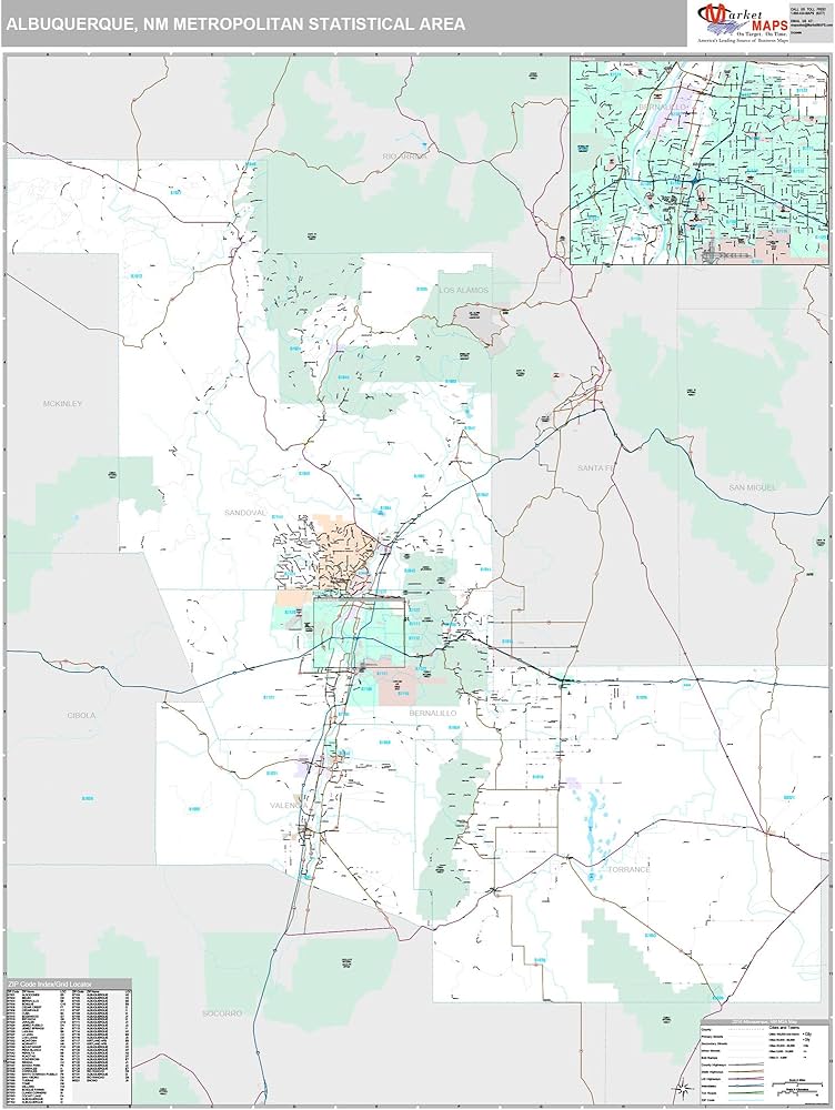 Albuquerque Metro Area, NM Zip Code Map Color Cast, 49 OFF