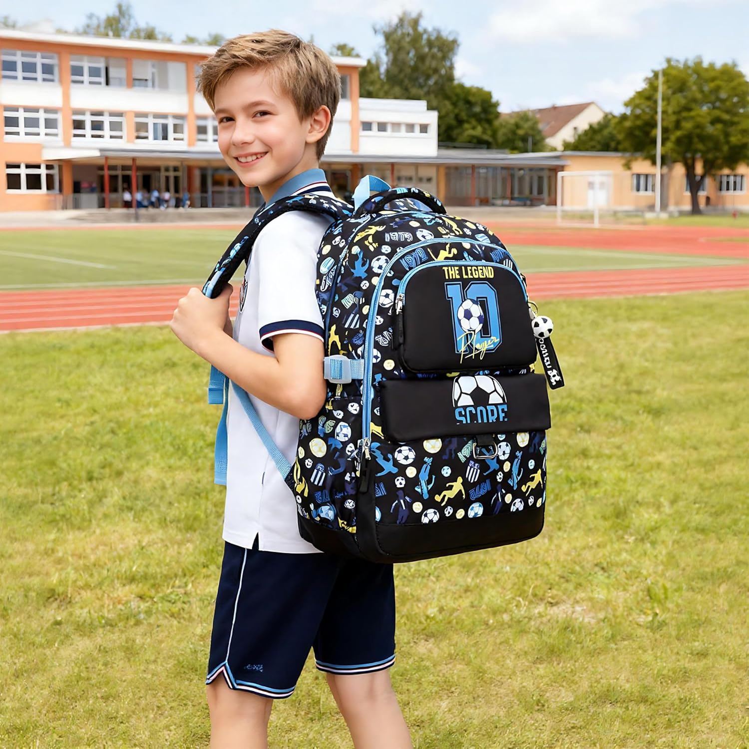 Makukke Kids Backpack for School Boys, 15.6" Gamer Backpack with Lunch Box & Pencil Case, Bookbag For Elementary, Middle School - Image 9