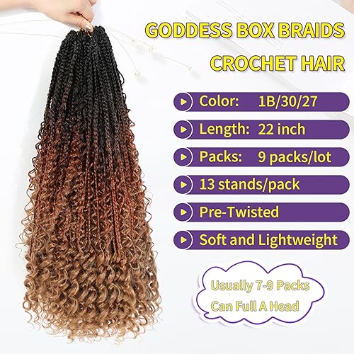 Miniatura 9 de Ayana Goddess Box - Trenzas de ganchillo de 10 pulgadas, paquete de 8 extensiones de cabello sintético de ganchillo para mujeres (10 pulgadas TBUG)