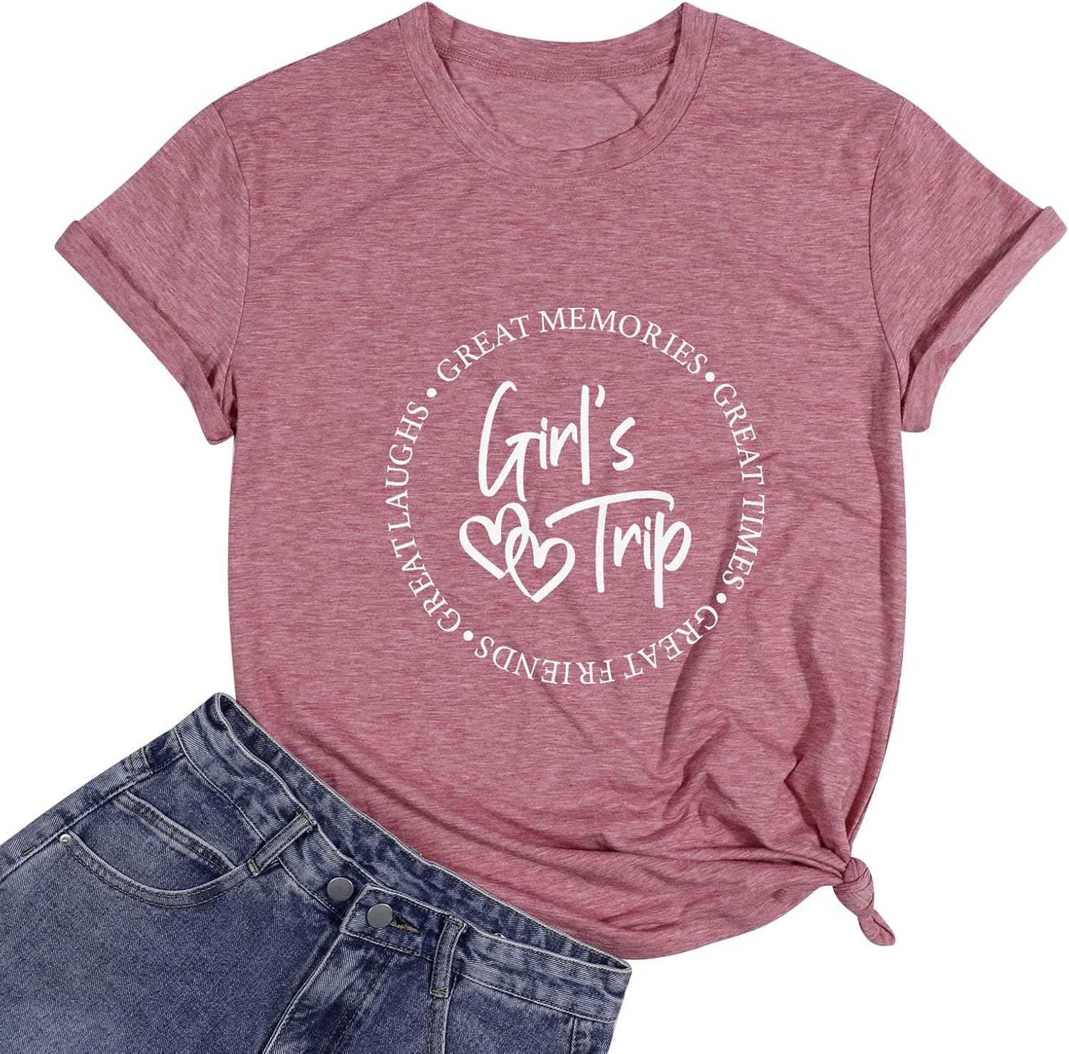 Girls Trip Shirts for Women 2026 Girl Vacation Weekend Matching Tshirts Summer Vacay Mode Graphic Tees