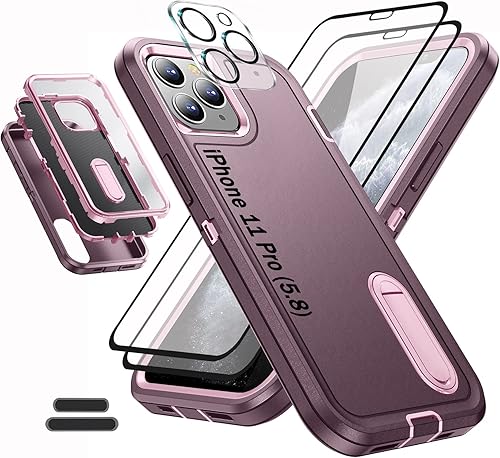 La funda está especialmente diseñada para iPhone 11 Pro de 5.8 pulgadas, protección de cuerpo completo, resistente a los golpes, goma de silicona 3