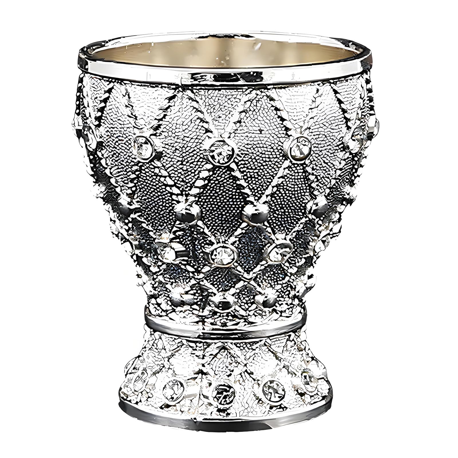 Xjdzineq Geometric Pattern Alloy Wine Goblets Shot Glass Perfect for Formal Event and Casual Gatherings Geometric Shot Glass