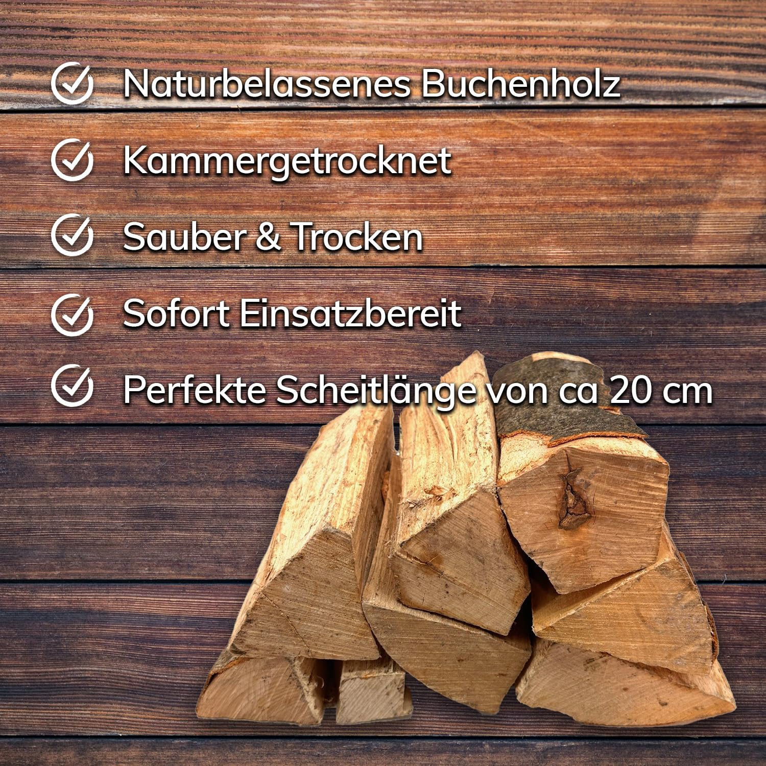 Landree Buche Smoker-Holz 20kg - 20cm Scheitlänge - Vielseitiges Räucherholz für Klassische Aromen, naturbelassen, Qualität aus Schleswig Holstein