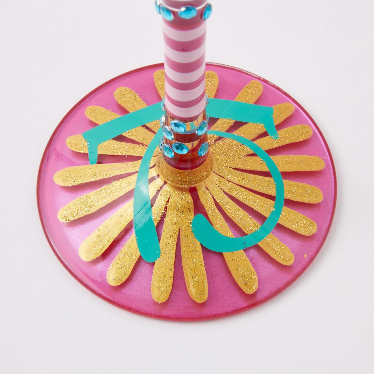 Enesco Lolita Happy 75th Birthday Hand-Painted Artisan Wine Glass, 15 Ounce, Multicolor