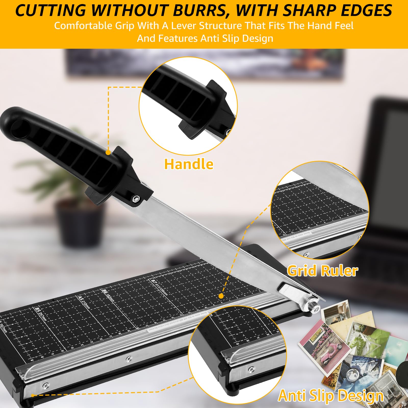 SGZIOO Massicot A4/B5/A5/B6/B7, Coupe Papier A4, Guillotine