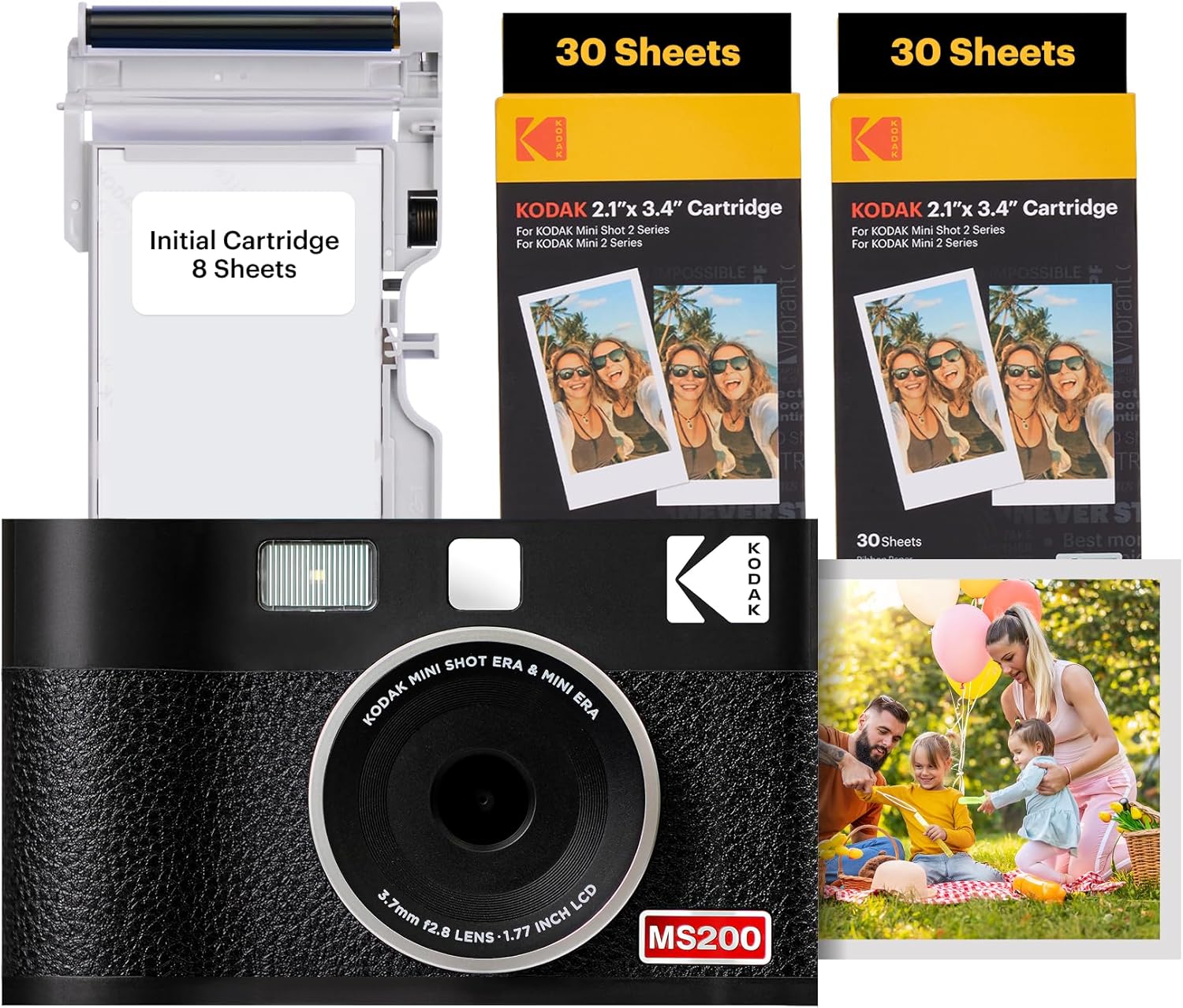 KODAK Mini Shot 2 ERA camera and photo paper cartridges