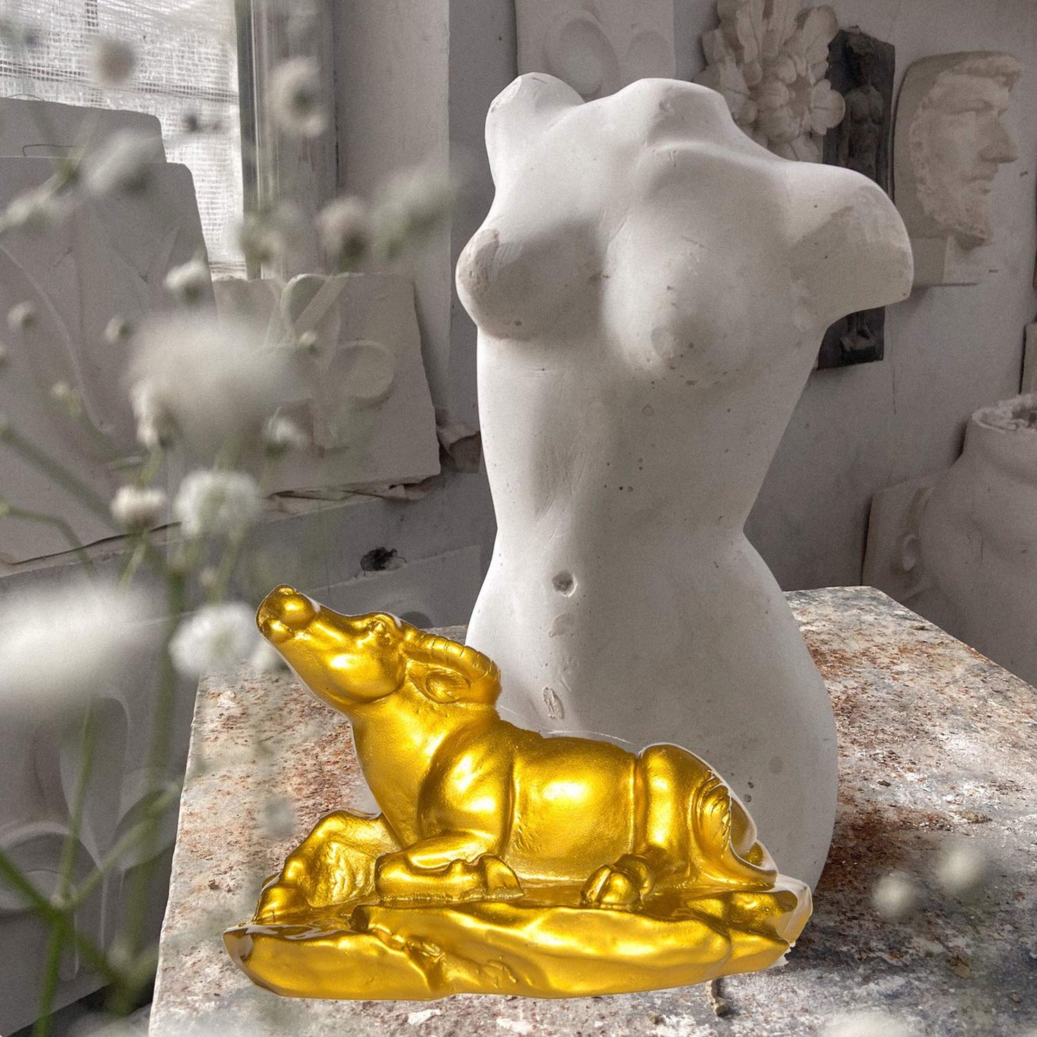 Amazon.com: CIFIBIFUN Fengshui Resin Cow Statue Bull