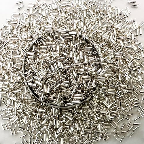 Miniatura 37 de Embroiderymaterial Cuentas de tubo de vidrio japonés para hacer joyas, hacer pulseras, cabello, bordado, costura, manualidades, cuentas