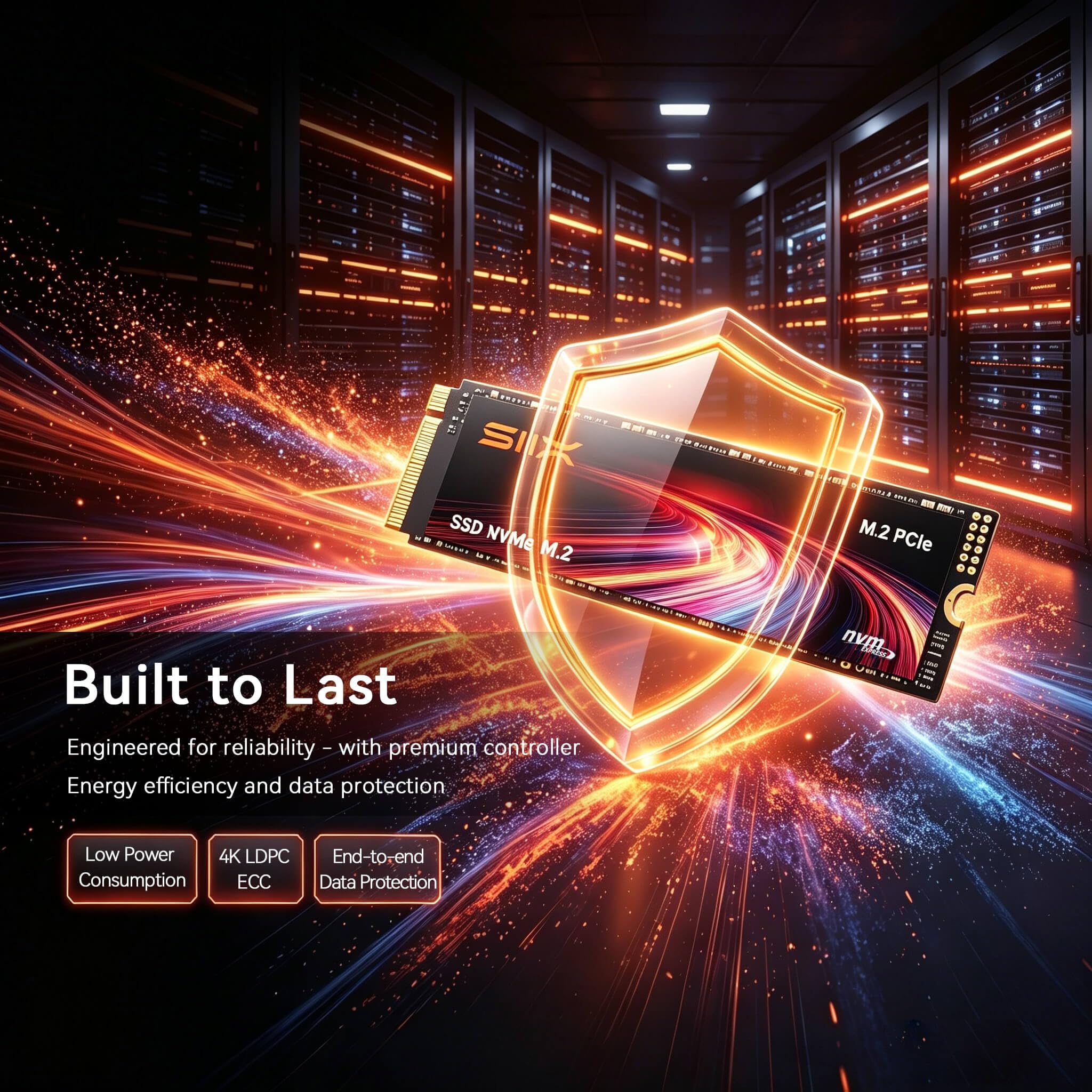 SIX X4000 1TB M.2 SSD PCIe Gen3x4 NVME SSD Solid State Drive - Fino a 3400 MB/s in lettura, 2600 MB/s in scrittura