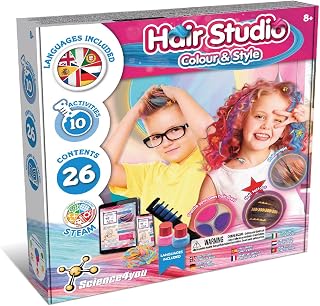 Science4you Hair Studio - Tizas para el Pelo para Niña, 10+ Actividades, Juegos y Juguetes para Niño 8+ Años para hacer Mechas en el Pelo, Tatuajes de Pelo y Trenzas, Regalos para Niña y Niño 8+ Años