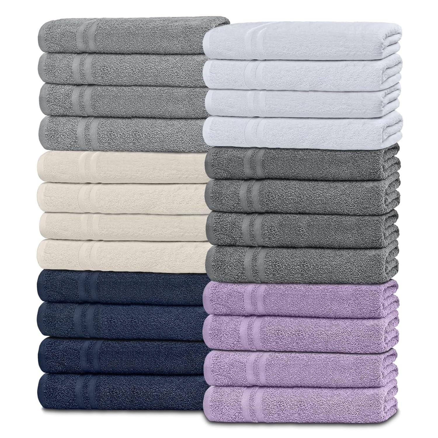 White Classic Wealuxe Cotton Washcloths - Soft Absorbent Bathroom Face Towels - 12x12 Inch - Multi - 24 Pack - Review, Price and Buying Guide