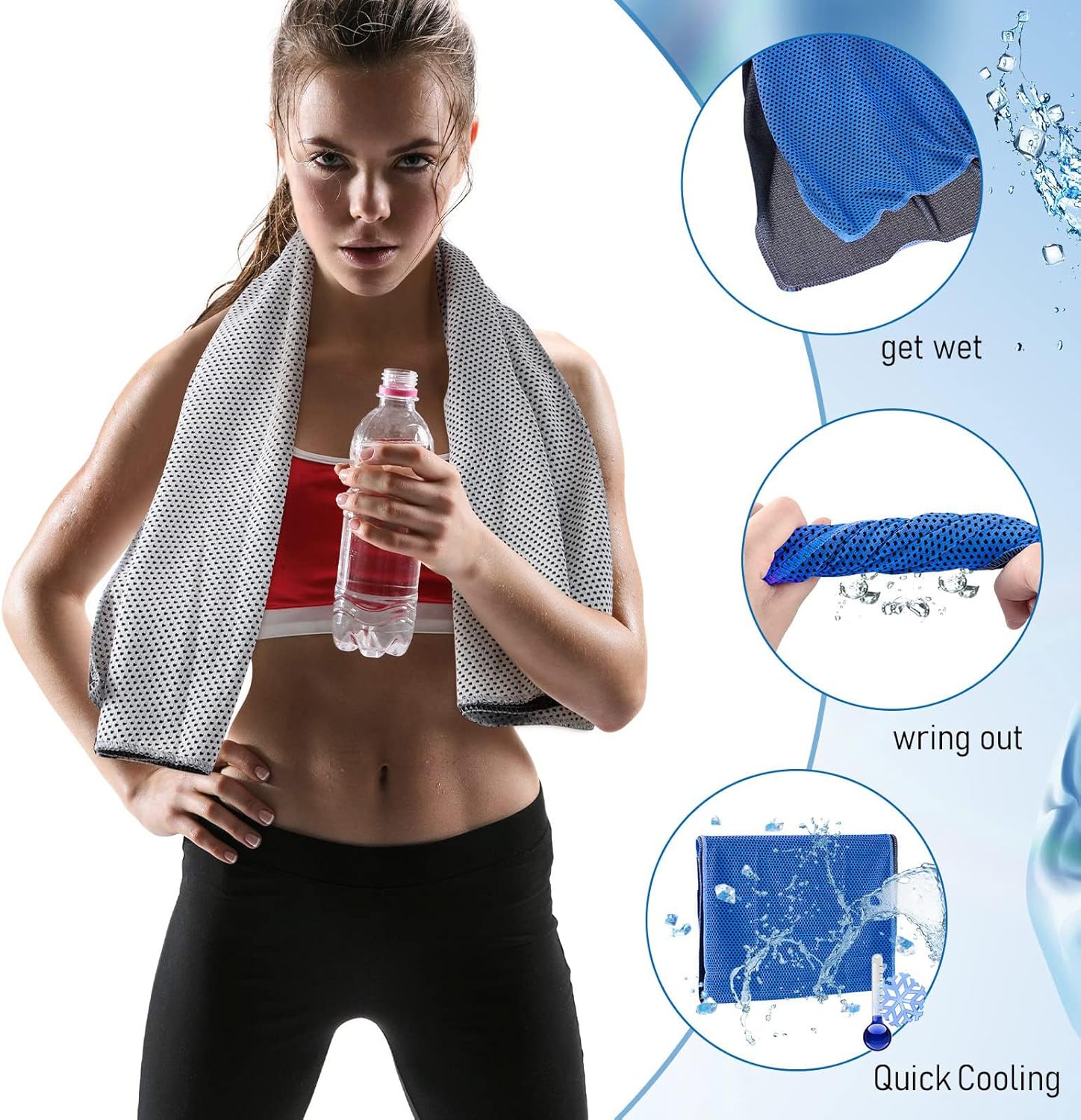 BBTO 100 Pack Cooling Towel - Microfiber Cold Sports Sweat Rags Neck & Face Breathable Ice Chilly Towel for Gym Yoga Golf Workout Beach Accessories