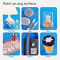 Vista 2 de ARTISTRO 2 marcadores de pintura acrílica blancos - rotuladores de pintura de punta media de 3 mm - perfectos para manualidades, proyectos de arte