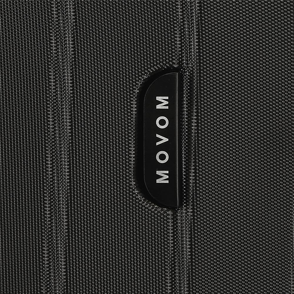 Movom Joumma Bags drewniana walizka kabinowa, średnia, duża i zestawy, sztywny zamek ABS TSA, 4 podwójne kółka, wysuwany bagaż podręczny, czarny, 55 cm, Kabin Extensible Suitcase