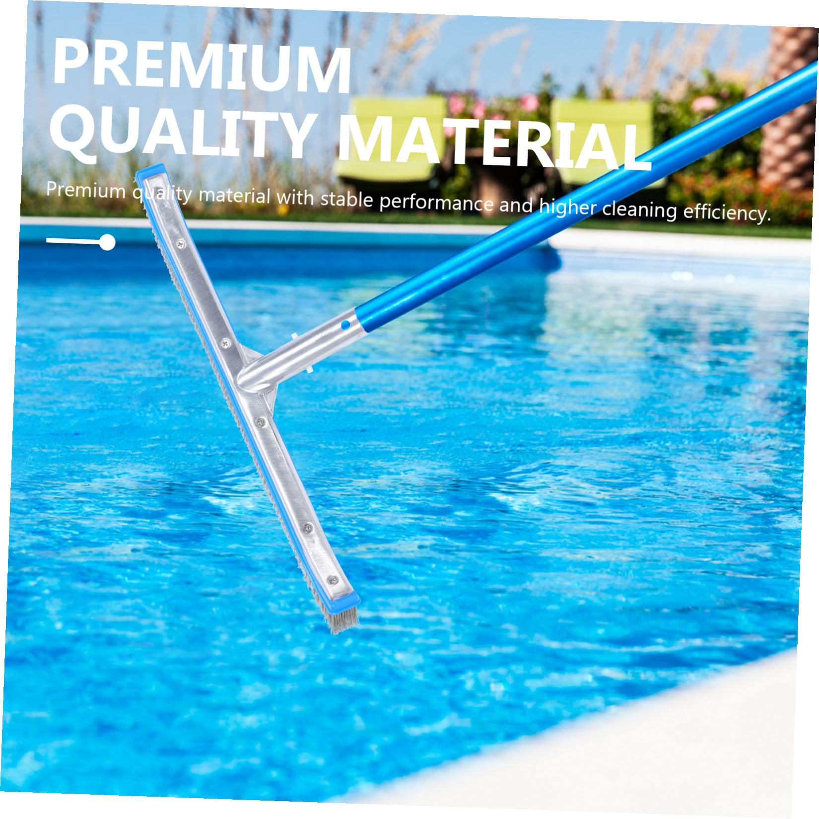 Drahtbürste Schwimmbadbürste zur Poolreinigung mit Aluminiumgriff und Stahlborsten Robuste für Boden und Wände für Outdoor Gartenreinigung