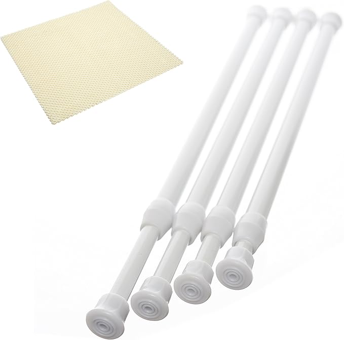 Danily 4 Pack Cupboard Bars Adjustable Spring Tension Rods