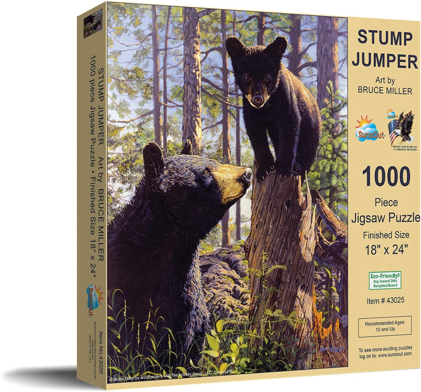 SUNSOUT INC - Stump Jumper - 500 pc Jigsaw Puzzle by Artist: Bruce Miller - Finished Size 18" x 24" - MPN# 43025