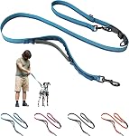 Sur la laisse du chien d'épaule - Mains Free Leash pour la marche et la randonnée avec des chiens moyens et grands, réglable 4 à 6 FT Plomb Bungee extérieur avec poignée de circulation par Nuvuq (18-120 lb, rose)
