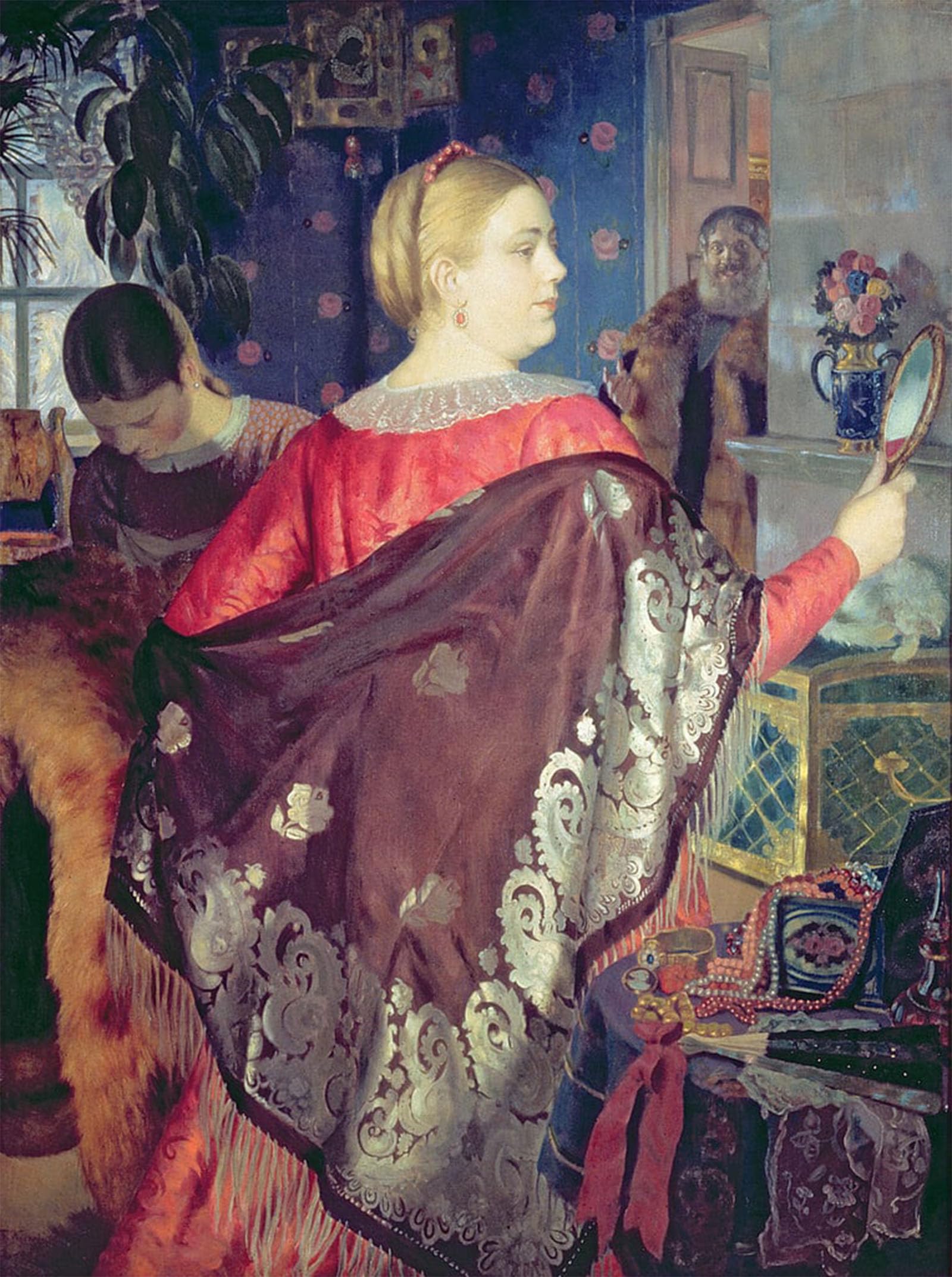 La donna del mercante con lo specchio póster de graffiti de 60x90cm 5