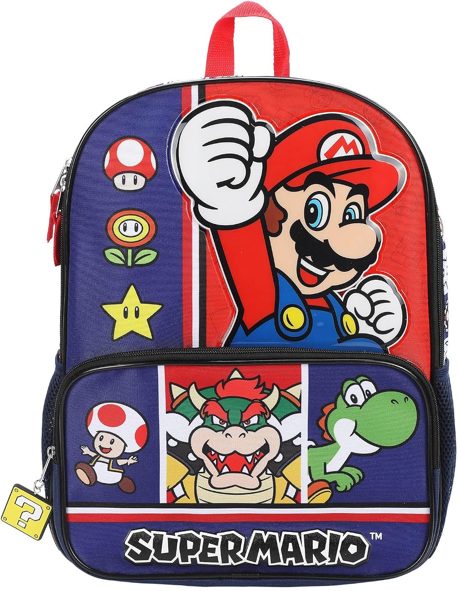 Bioworld Super Mario Game Favorites Mochila de 16" para la escuela y viajes