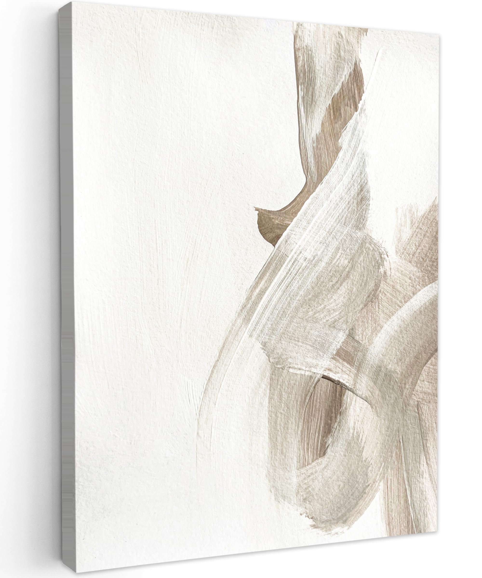 MuchoWow© Canvas Wall Art 12"x16" / 30x40 cm Home Decor Paintings for Living Room Decorations Gifts Hallway Abstract - Modern art - Beige — image 1