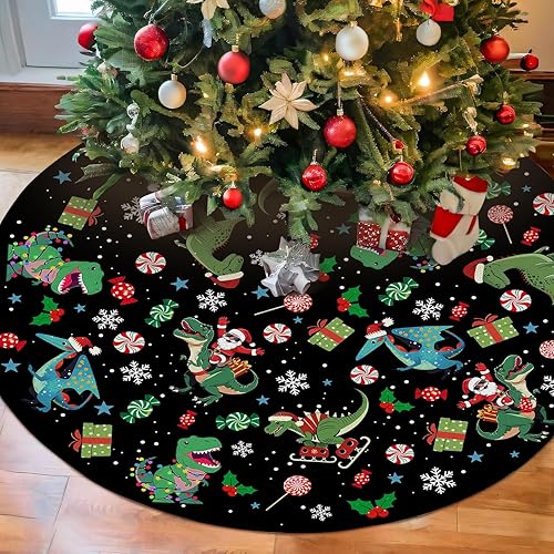 Falda de árbol de dinosaurio para el día de San Valentín, 36 pulgadas, bonita decoración de dinosaurio de Navidad para árbol, tapete de Navidad de