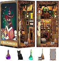 Vista 19 de Fsolis - Kit de rincón de lectura, kit de casa en miniatura para escenas DIY, mini casa, mini rincón de libros, decoración de estantería artesanal