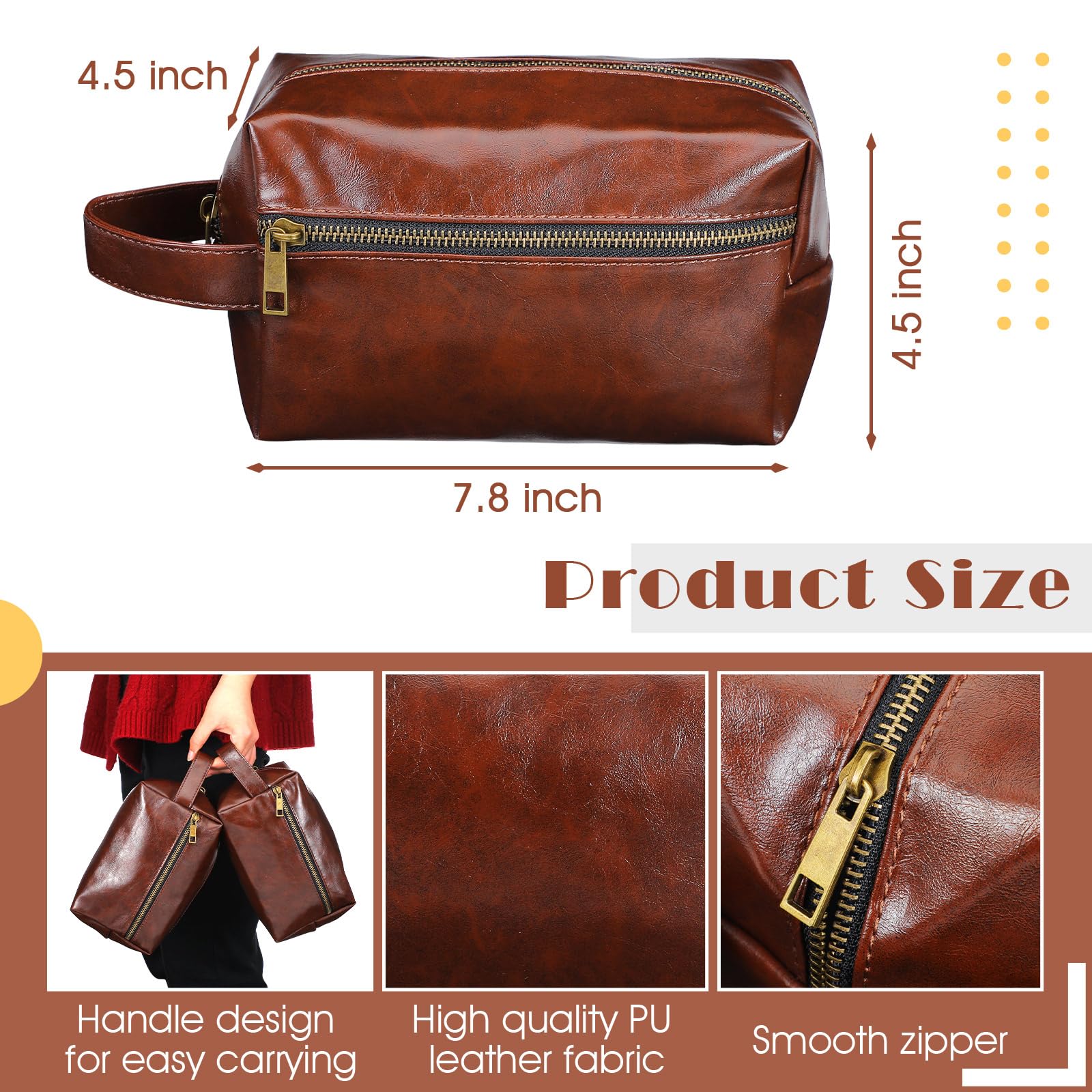 Hillban Kulturbeutel aus Leder für Trauzeugen, Geschenk für Herren, Reise-Rasierset, Badezimmertasche, Make-up, Kosmetik, Antragszubehör für Hochzeit, Gastgeschenk, Fellpflege, Jahrestag, Freund