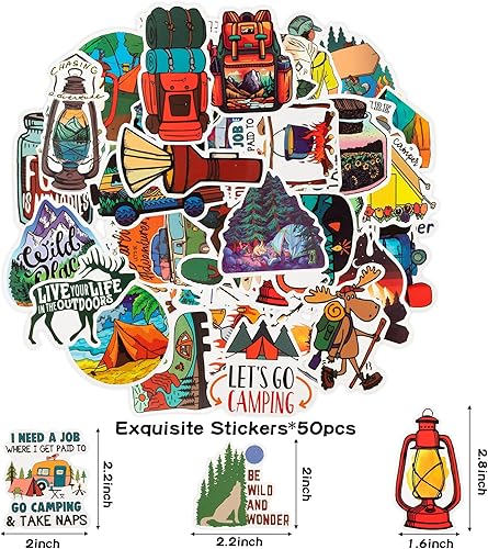 Miniatura 4 de ANGOLIO Kit de 84 piezas de regalos de fiesta de campamento de primavera, regalos de fiesta de campista, pulseras de silicona, calcomanías,