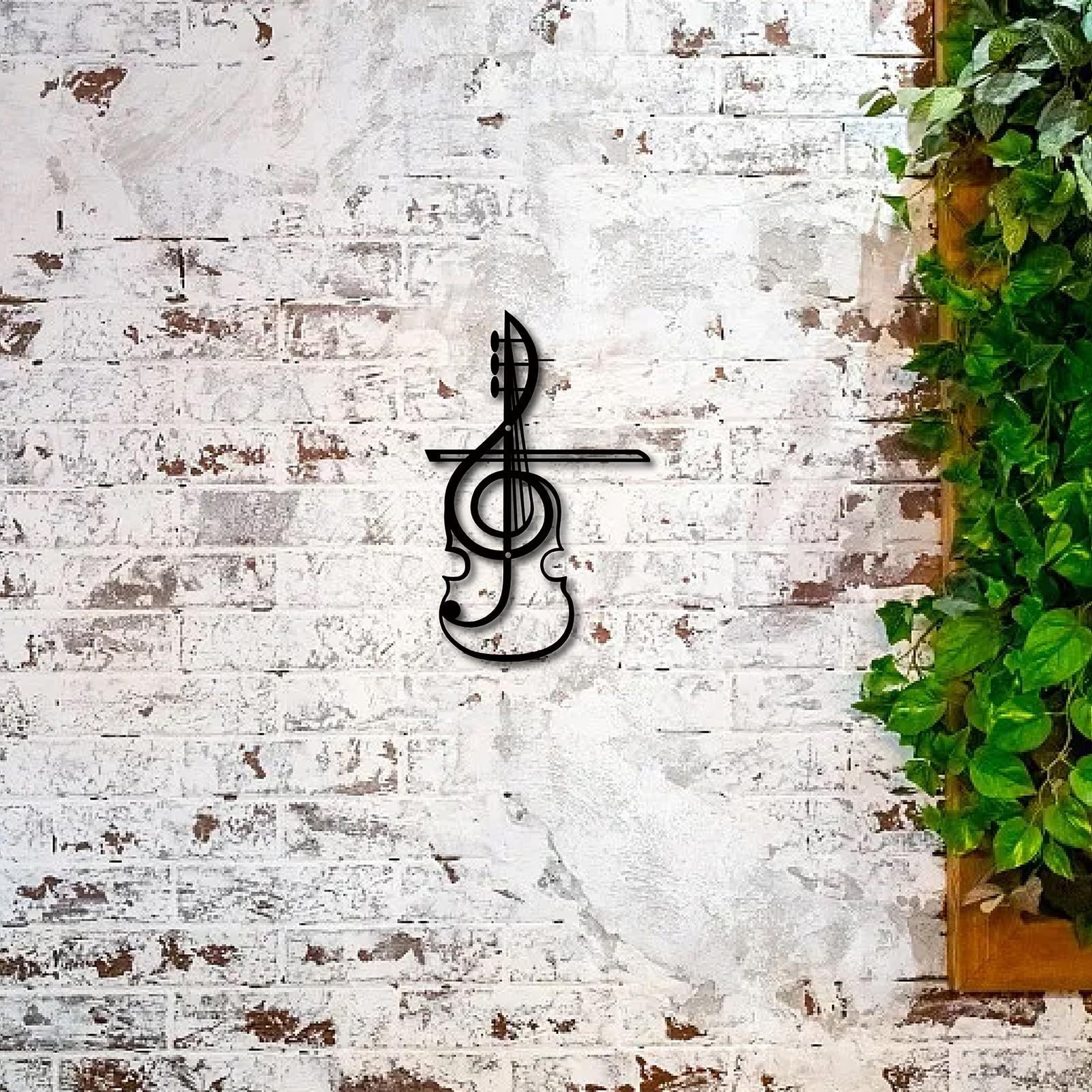 CREATCABIN Muziek Boom Metalen Wall Art Decor Rustiek Teken Zwarte Muur Sculpturen Decoratief Opknoping Ornament Ijzer voor Thuis Woonkamer Keuken Badkamer Slaapkamer Housewarming Kantoor 11,8 x 11,2 Inch
