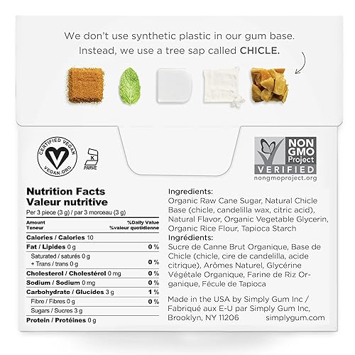 Miniatura 3 de Simply Gum  Paquete variado - menta, menta menta, menta menta menta  Paquete de seis (90 piezas en total)  Sin sintético + sin aspartamo + sin OMG