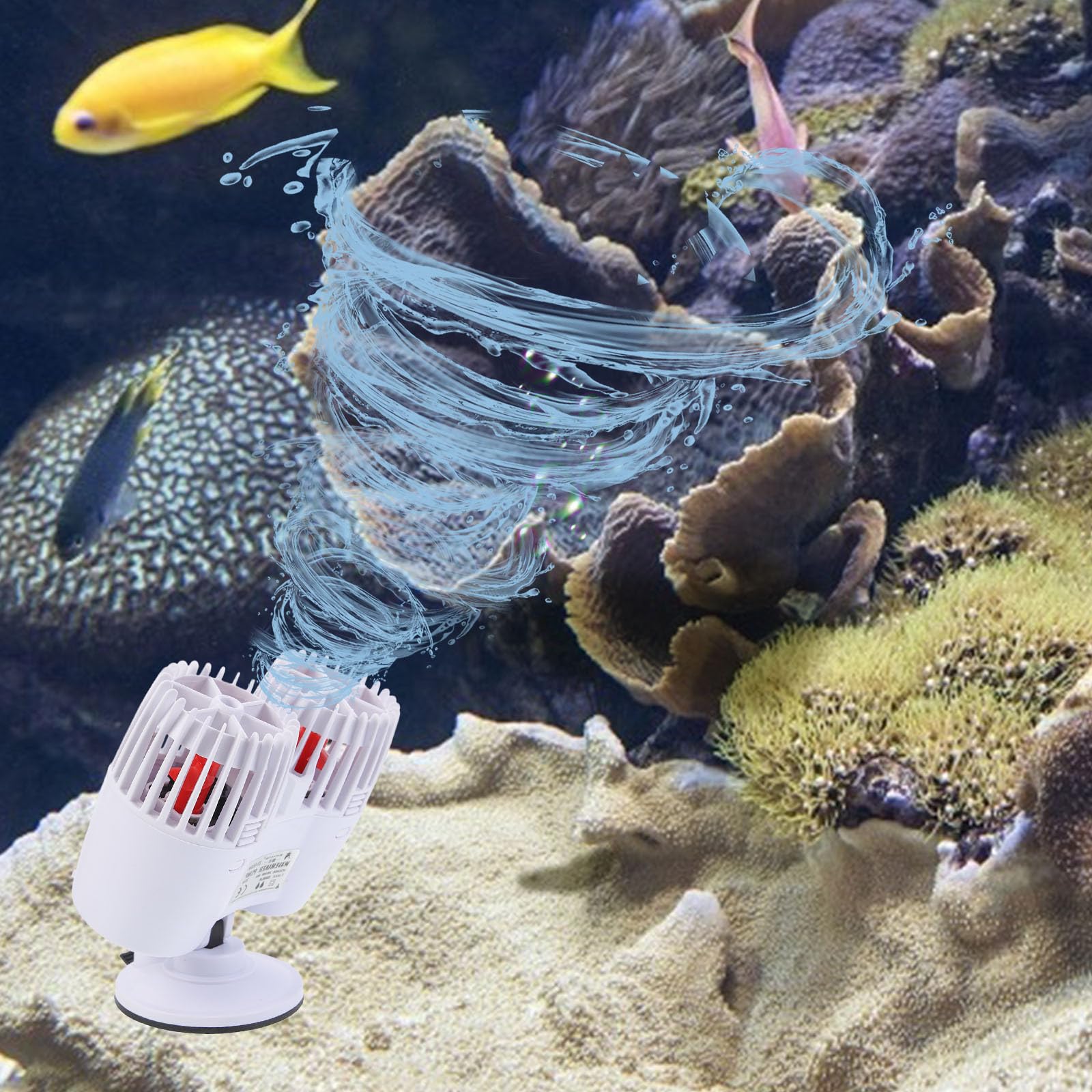 Aquarium Wellenpumpe Kunststoff Leise Aquarien Reinigungspumpe mit Dichtem Filter Propellerdesign 15000l/h Durchfluss für Fischbecken und Fische
