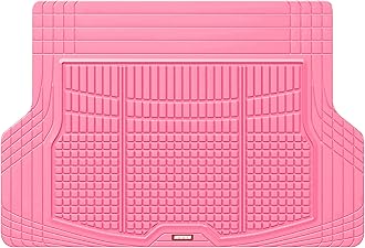 Motor Trend FlexTough Rear Cargo Mat – Heavy-Duty Trimmable Car Trunk Mat for Back of SUV, Universal Rear Cargo Liner for SUV, Flexible Trunk Liner, Automotive Floor Mats & Cargo Liners (Pink)