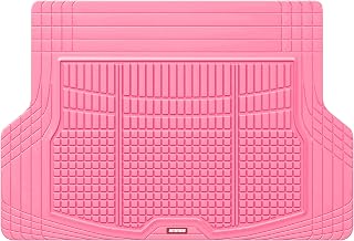 MotorTrend FlexTough Rear Cargo Mat – Heavy-Duty Trimmable Rubber Trunk Mat, Universal All-Weather Cargo Liner for Cars, SUVs & Trucks, Flexible Non-Slip Automotive Floor (Pink)
