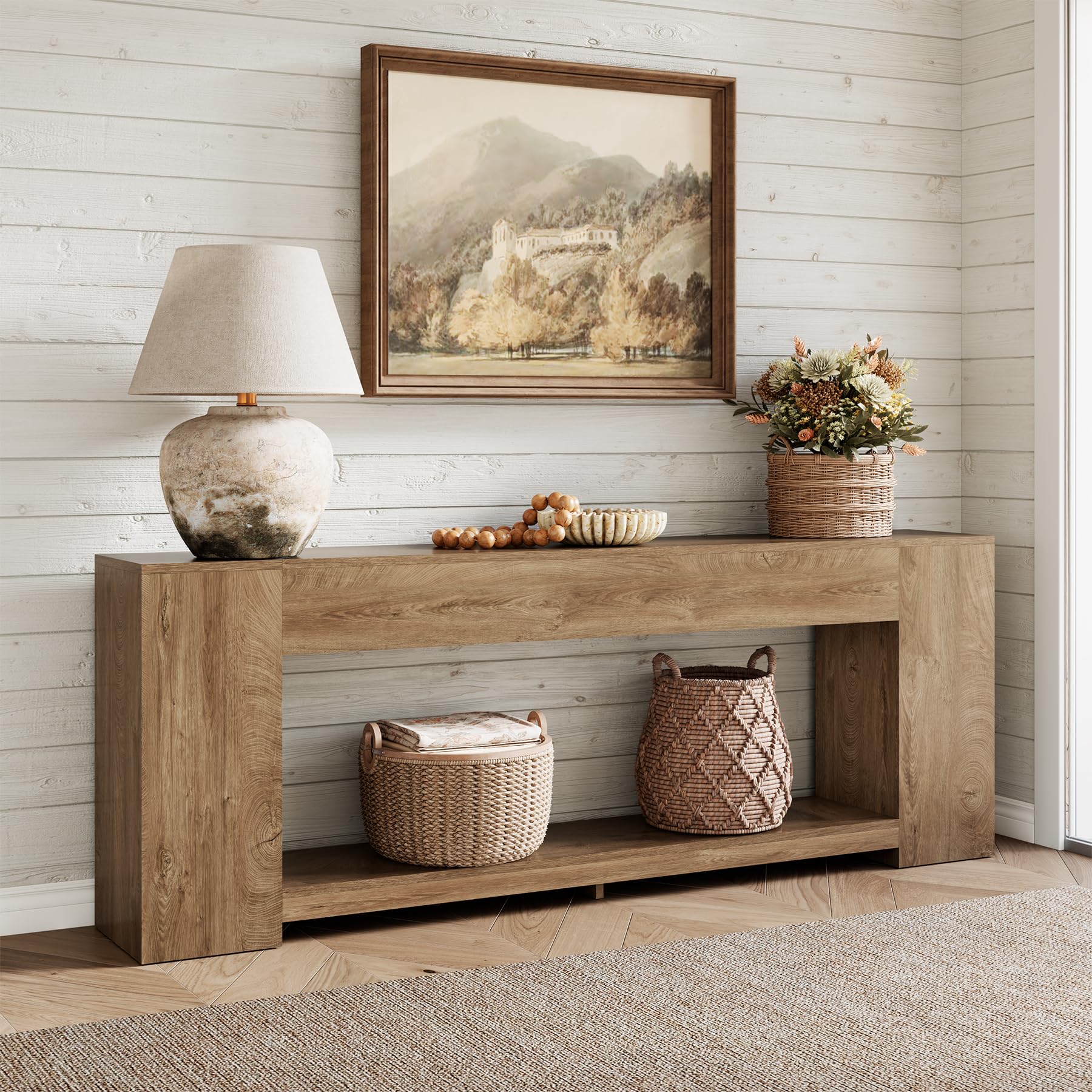 Epecoya 86-Inch 2-Tier Console Table