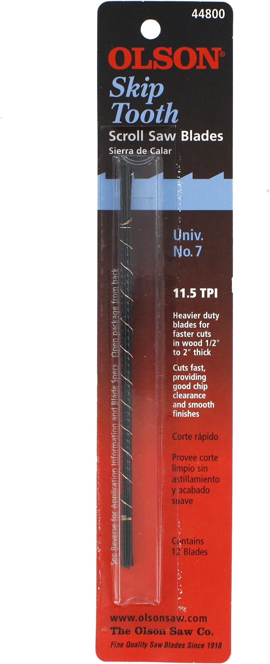 Olson Saw SC40501 Pin End Scroll Saw Blade