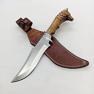Wolf Knife-Handmade Hunting Knife-Engraved Knife-Personalized Knife-Wedding Cake Knife-Full Tang Blade-Custom Knife-Bowie Knife-Camping gif - yatagan