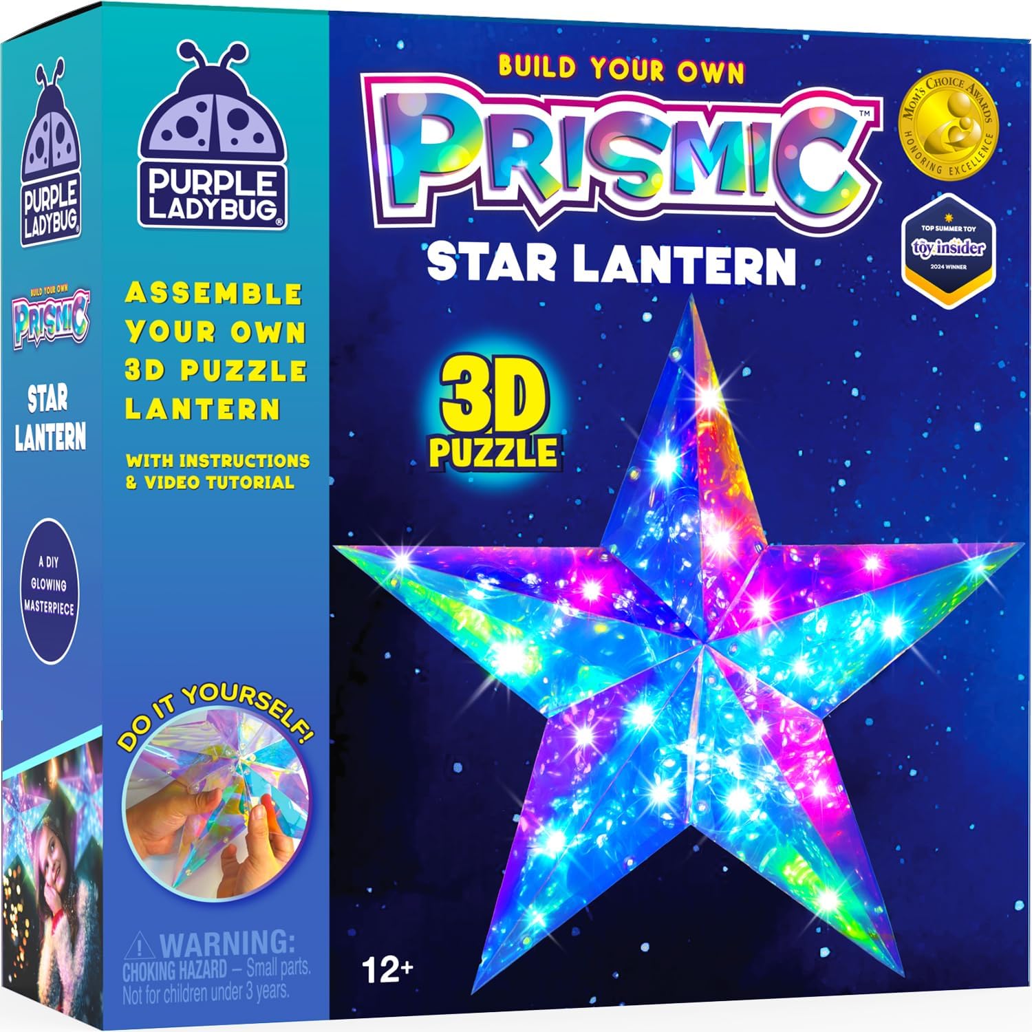 PURPLE LADYBUG Prismic Star Lantern Craft Kit - Room Light Decoration, Gifts for 8 9 10 11 12-16 Year Old Girls, Valentines Gift for Girl, Crafts for Kids 8-16, Teens & Tweens Room Display Decor