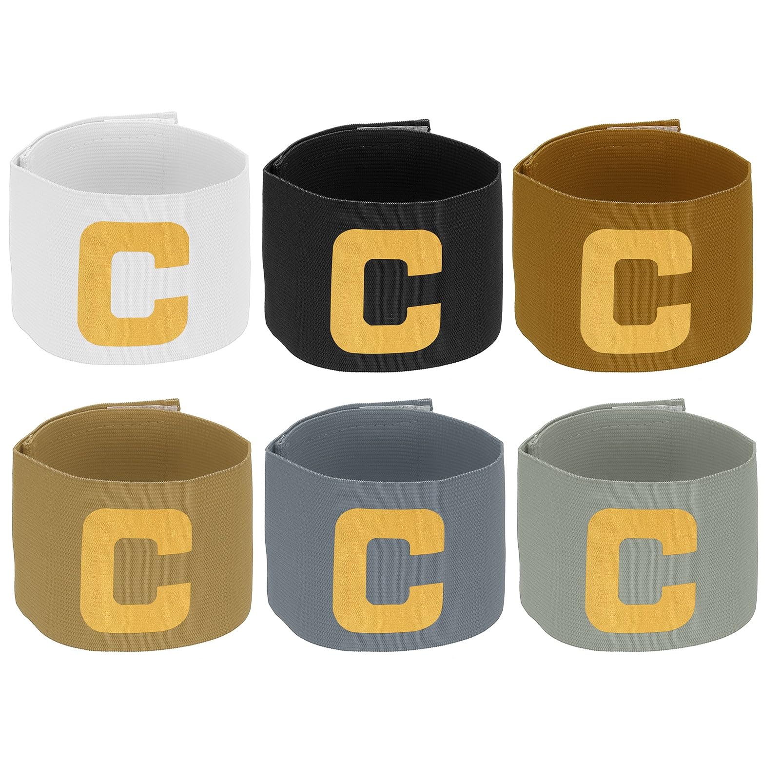 YELARXI Soccer Captain Armband, Football Armband Elastic Adjustable Player Bands Anti-Slip Badge- Fitting for (Adult/Youth - Football - Basketball - Team Sport) 6 Pack & Classic Color