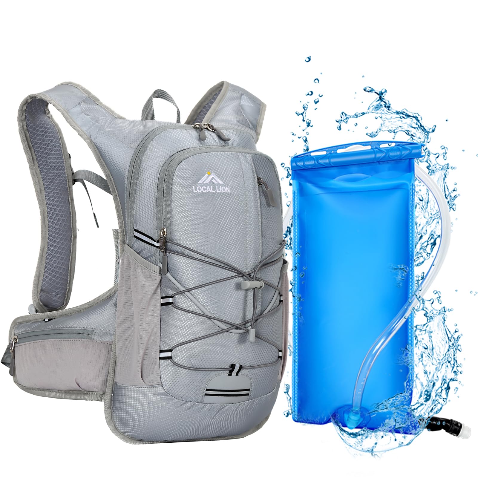 Flintronic Sac à Dos Hydratation 2.5L Course Ultraléger - Sac Vélo Randonnée Avec Bandes Réfléchissantes