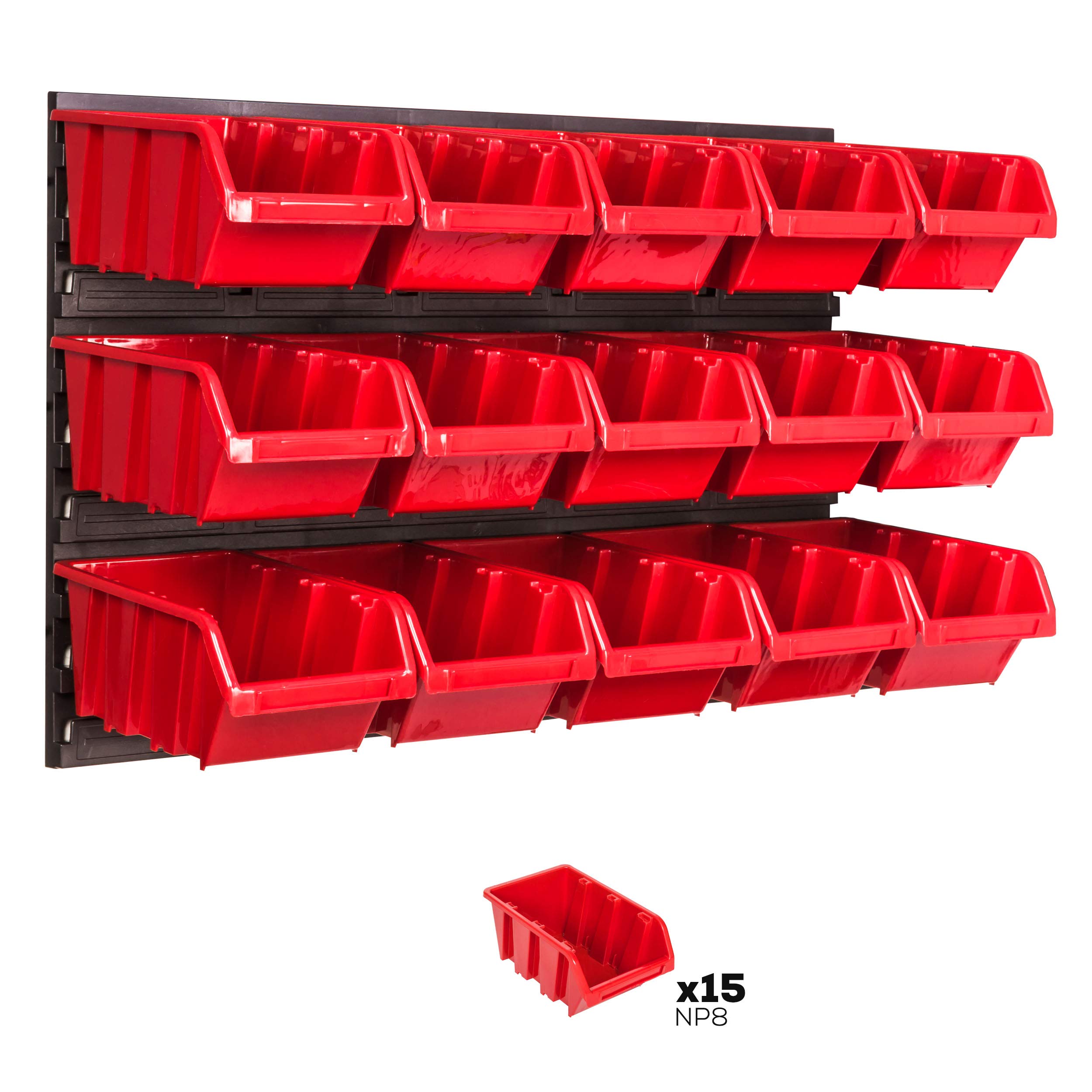 Storage System Wall Shelving 576 X 390 Mm, Pack Of 32 Boxes, Stacking Boxes, Storage Boxes, Extra Strong Wall Plates, Expandable, Workshop Shelf, Storage Shelf, Workshop Wall Shelf, Boltless Shelving - View #6