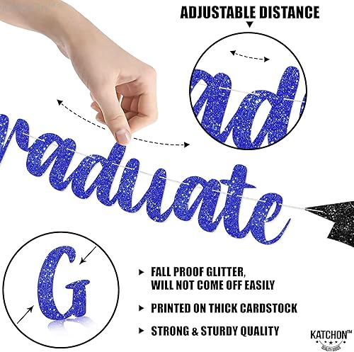 Miniatura 10 de KatchOn, Cartel de graduación de felicitaciones negras con purpurina, grande, de 10 pies, pancarta con texto en inglés "We Are So Proud of You",