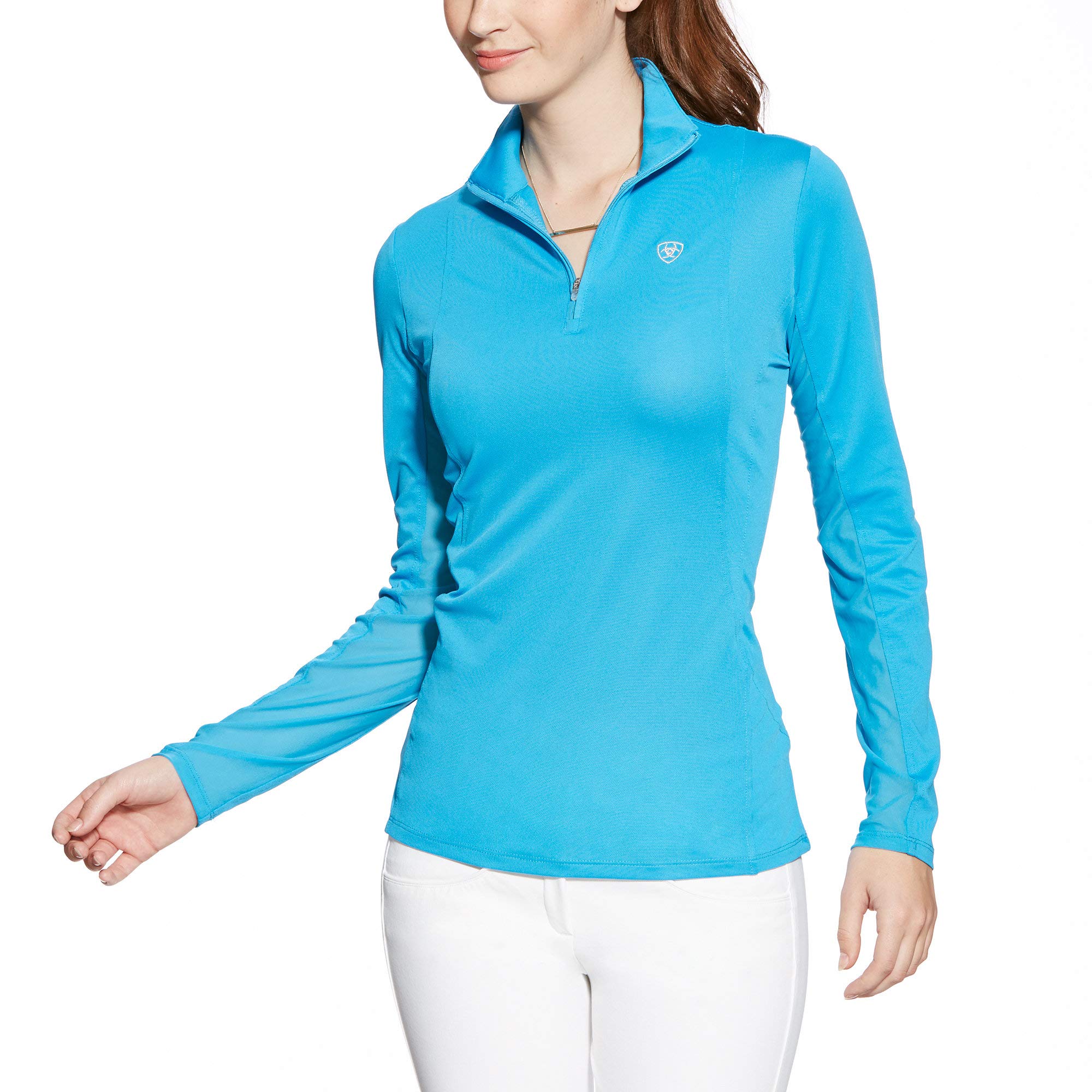 ARIAT 2023 Sunstopper 2.0 1/4 Zip Baselayer Donna 10030429 - Aqua Foam Herd -