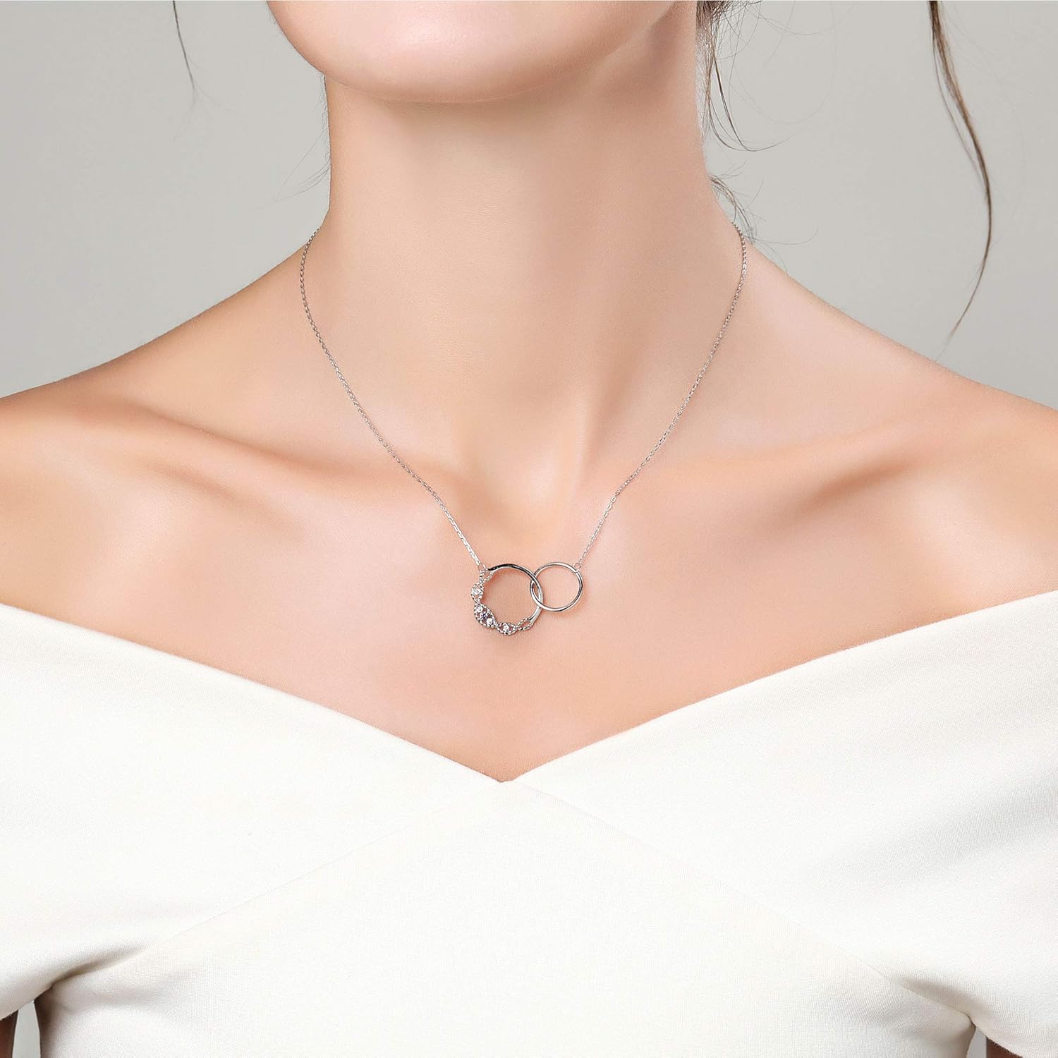 925 Sterling Silver Interlocking Infinity Necklaces for Women - Unique Mother Daughter Necklace, Friendship Infinity Necklace, Mimi Gifts- Minimalist Jewelry for Women (Our Precious Bond) - Image 7