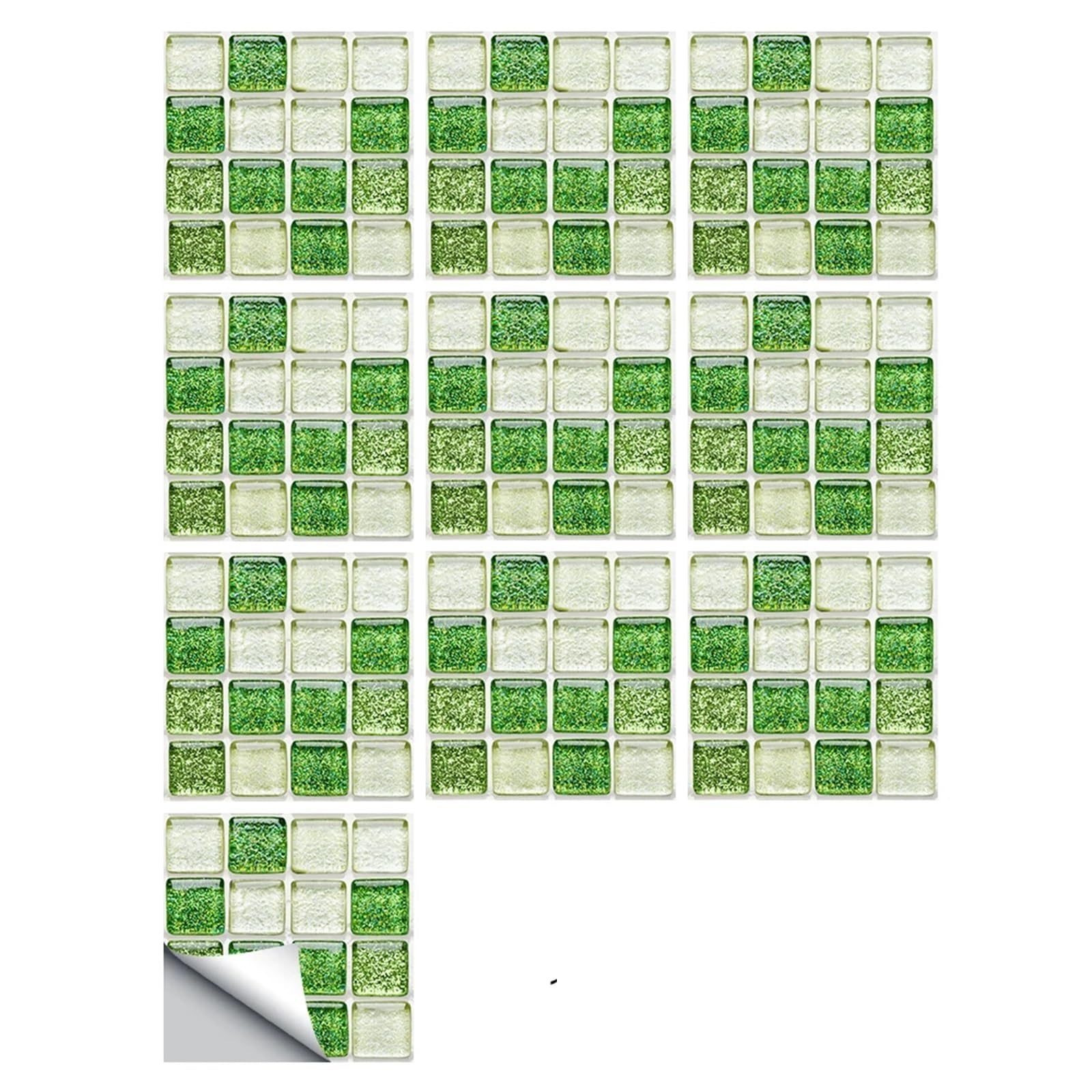 Płytki mozaikowe, Miniaturowe płytki mozaikowe 10 szt. Marmurowe płytki mozaikowe Naklejki ścienne Płaskie 2D drukowane pokrywy do kuchni, łazienki, odklej i przyklej Wodoodporny mural artystyczny(Co