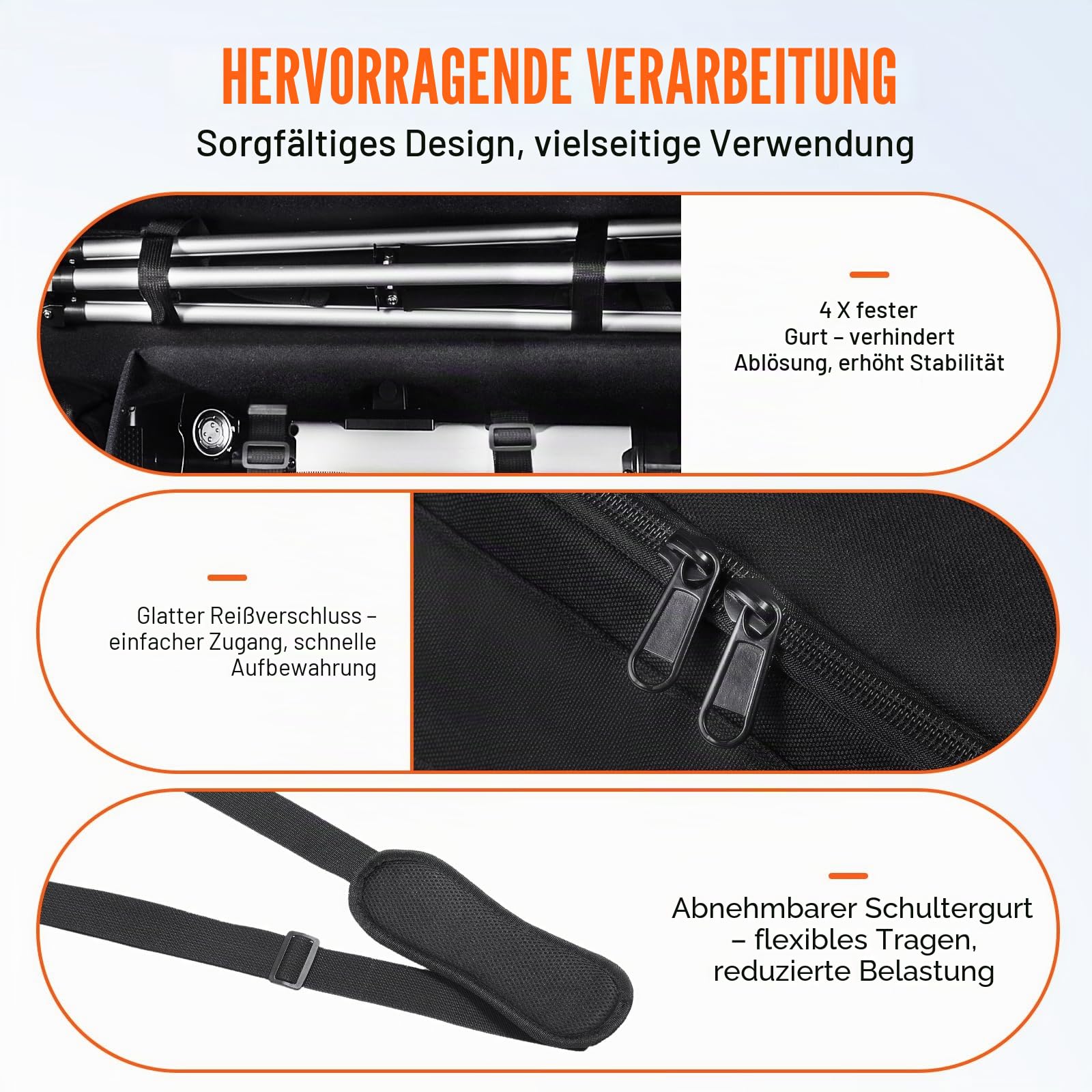 VEVOR Teleskoptasche, 762 mm, Transporttasche für Teleskope mit festen Schnallen, mehrere Taschen & abnehmbare Trennwand für Teleskope, Teleskop-Tragetasche zur Sicherung von optischem Tubus & Stativ