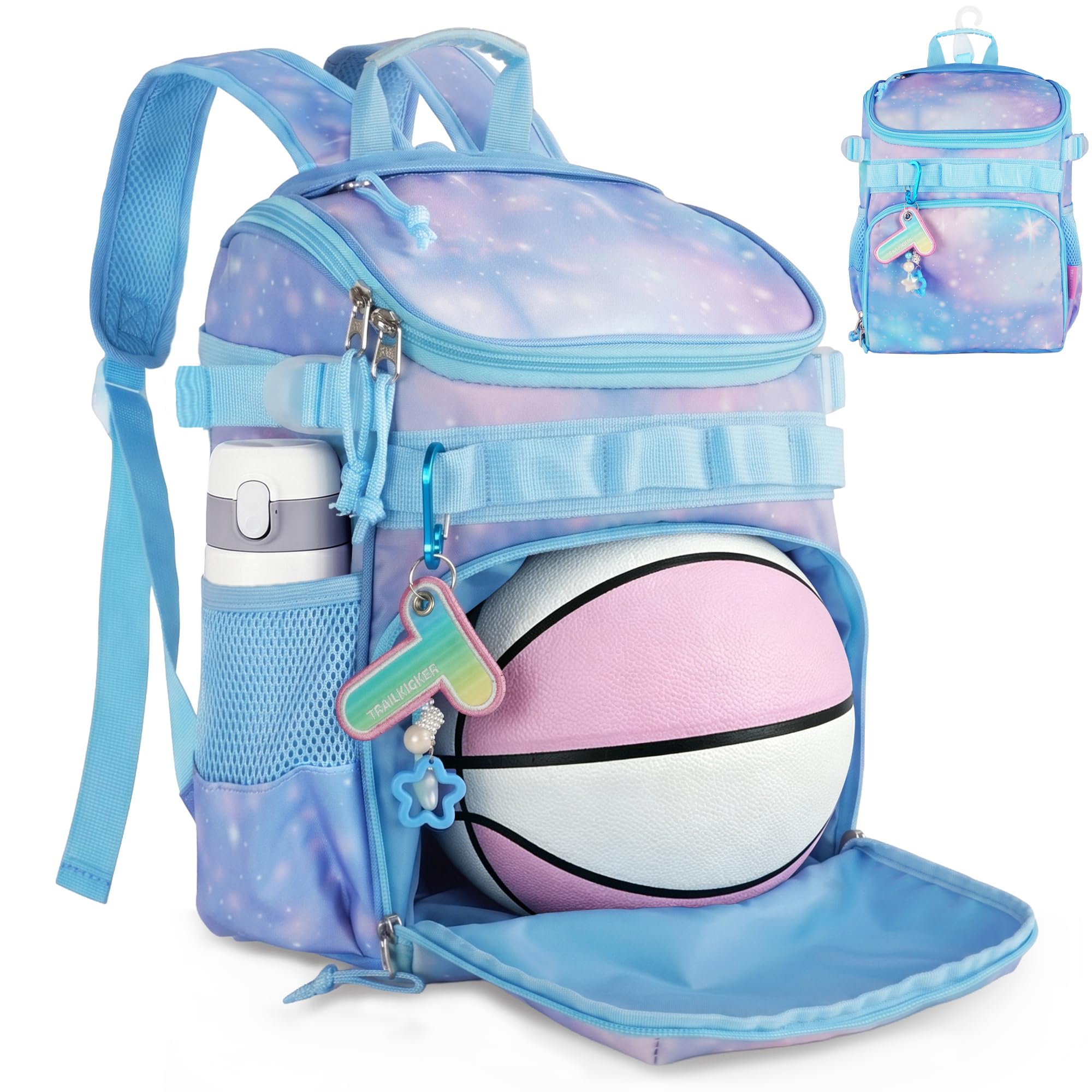 TRAILKICKER Basketball Backpack (Light Blue, S) โ image 1