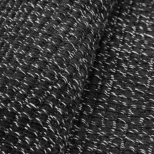 Miniatura 4 de KOZYFLY Alfombra bohemia para pasillo de 2 x 5 pies, lavable, con parte trasera de goma, alfombra de cocina trenzada de algodón negro, alfombra de