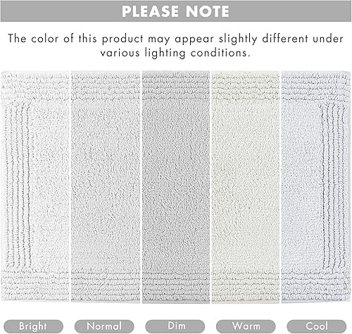 Miniatura 8 de Madison Park Splendor - Alfombra de baño reversible 100% algodón con mechones - 3000 GSM calidad hotelera lujosa felpa de pelo medio alfombrilla de