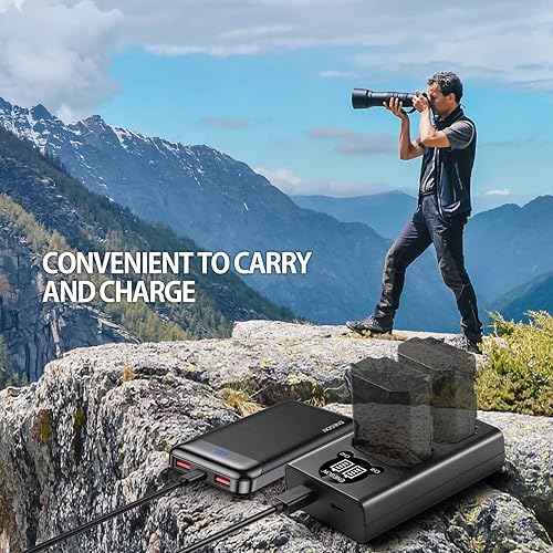 Miniatura 7 de ENEGON Cargador USB LED NP-FZ100 para batería Sony NP-FZ100, totalmente compatible con Sony A9/A9R, A73/A7R3, A7III/A7RIII/A7RIV/A7C, A6600.